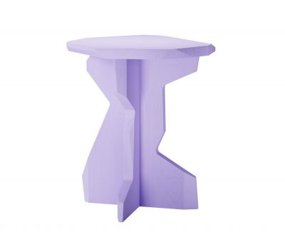 FELS Hocker aus Esche in Lila, moderner Holzhocker für Wohnzimmer und Esszimmer.